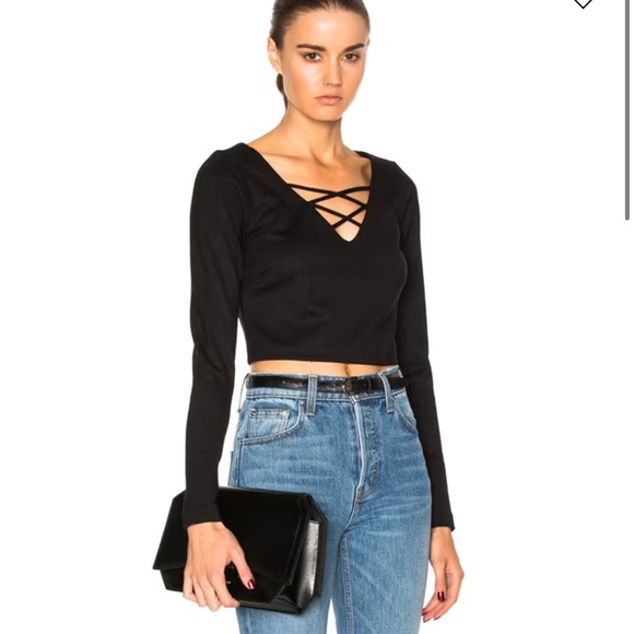 L’Agence Ava Cropped Lace Up Top NWT Taylor Swift